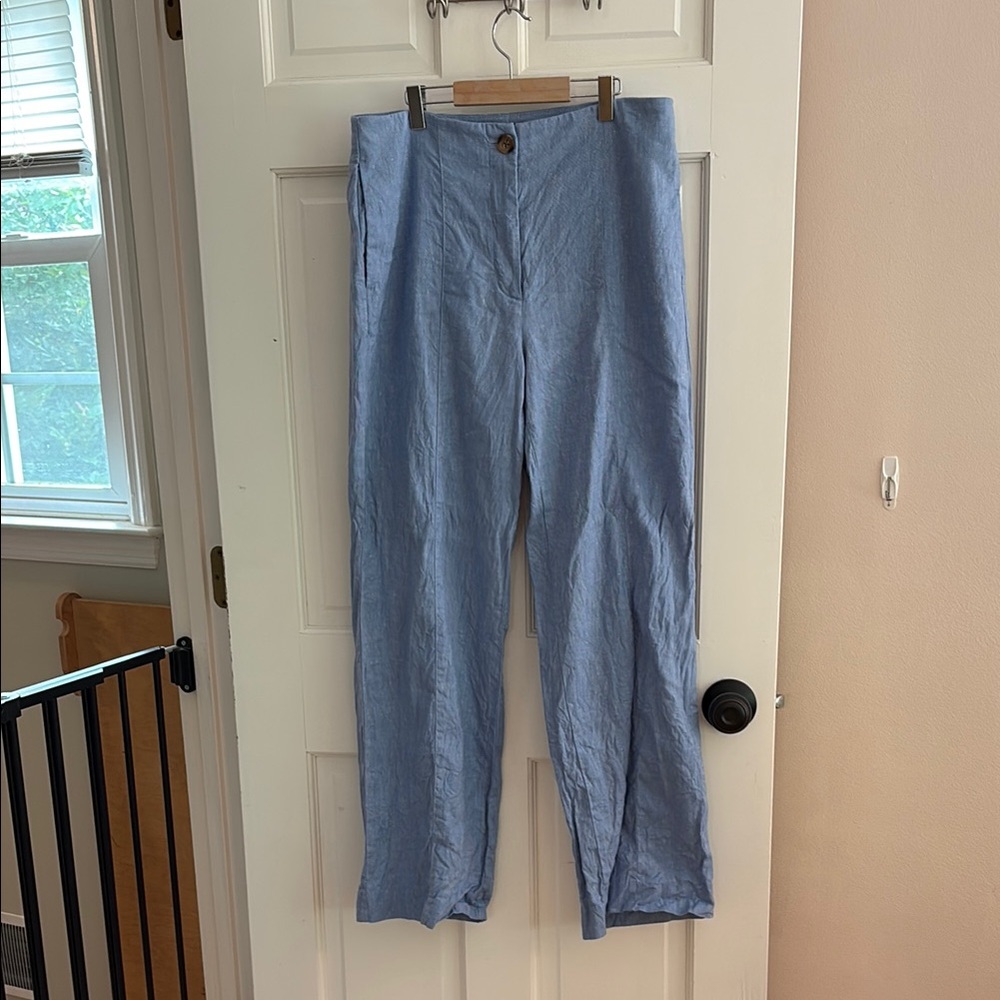 Ann Taylor Light Blue Trousers with Relaxed Fit